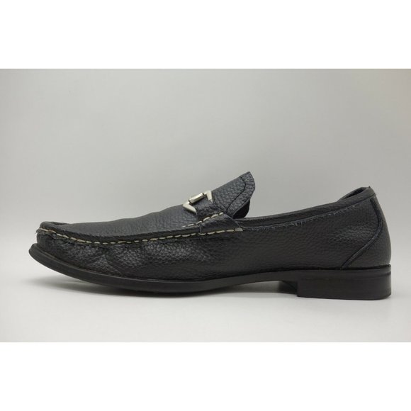 Robert Wayne San Marco Black Leather Horsebit Slip On Loafers Shoes Men\'s 10 D main image 9